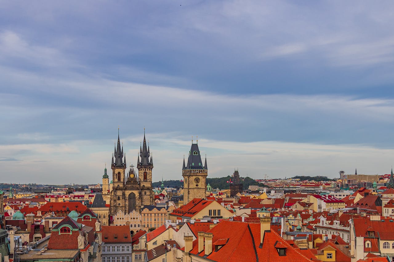 Aerial view of Prague